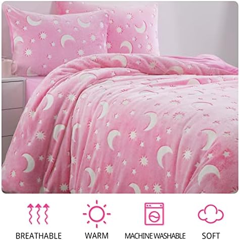 HOMBYS Glow in The Dark Duvet Cover Set for Kids