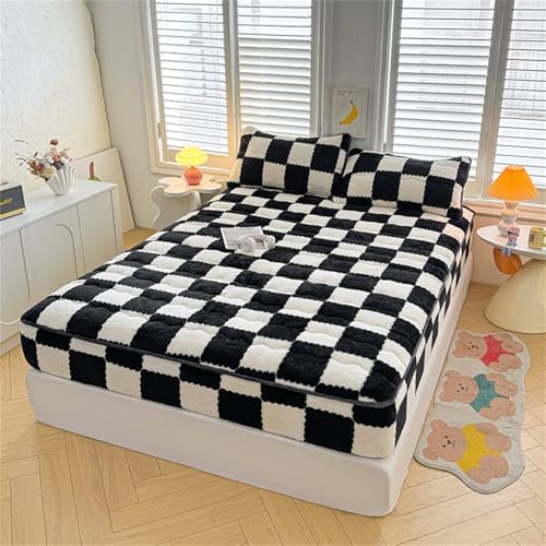 Velvet Flannel Bed Sheet with Deep Pocket for King Mattress