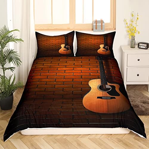 Feelyou Youth Guitar Print Duvet Cover Set