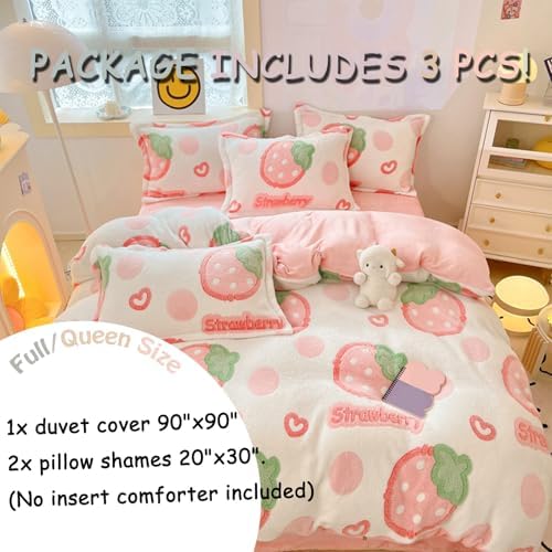 MorroMorn Pink Duvet Cover Set Queen Kawaii