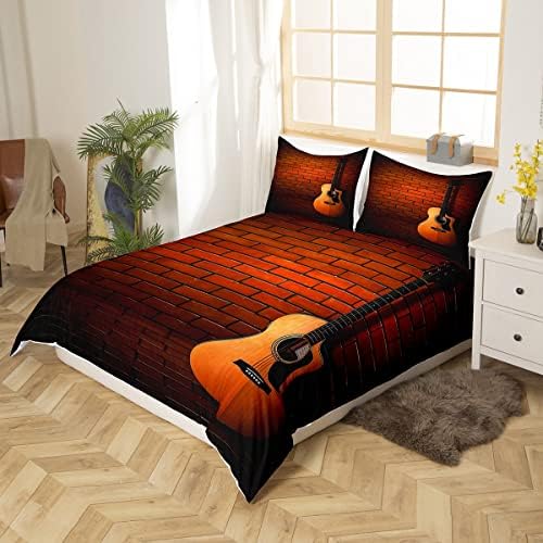 Feelyou Youth Guitar Print Duvet Cover Set