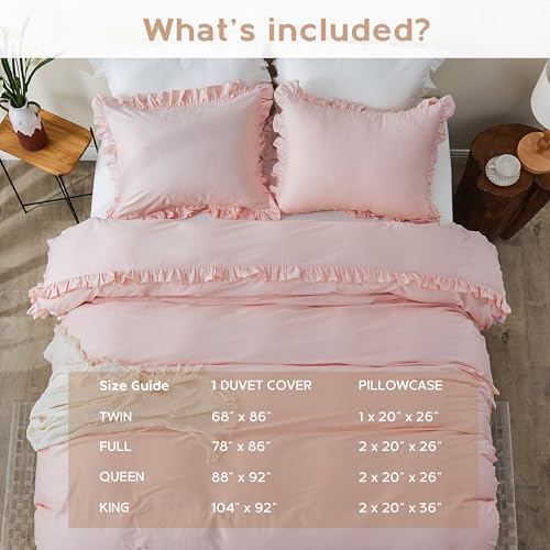 SimpleOpulence Organic Cotton Ruffle Duvet Cover Set 3Pcs