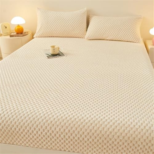 BYHIP Velvet Mattress Protector Flannel Deep Pocket King Size