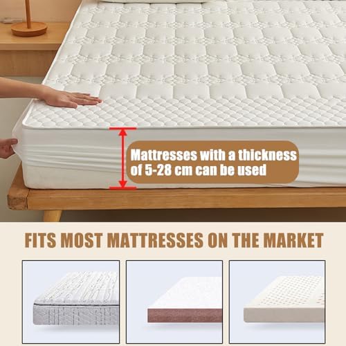 Pink Mattress Protector Pad with Elastic Band and Deep Pocket