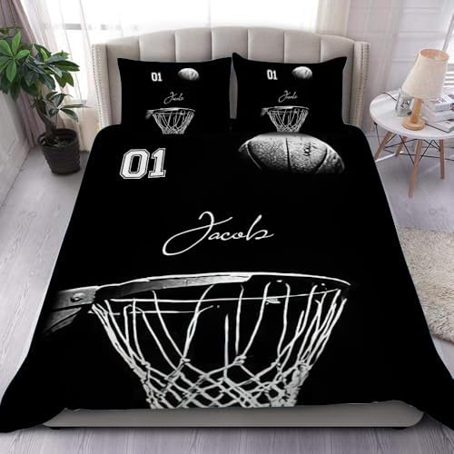 Personalized Basketball Duvet Cover Set for Kids with Name