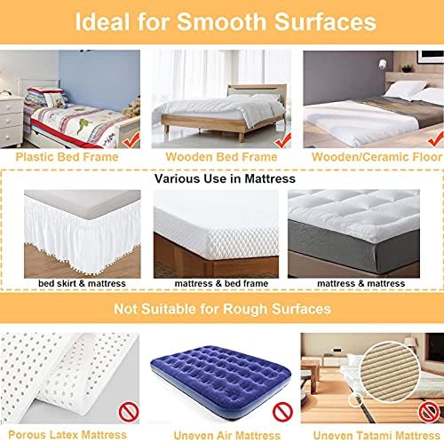 KAEGREEL Non Slip Mattress Pad 3m x 11cm Hook Loop Tape