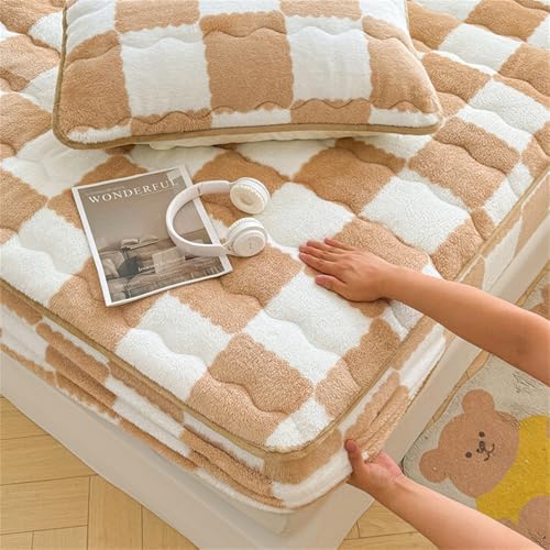 BYHIP Flannel Velvet Bed Sheet with Deep Pocket Mattress Protector