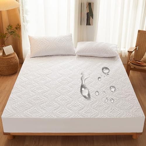 Waterproof Queen Mattress Protector with 360 Elastic Bands