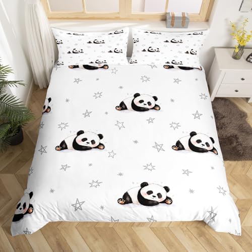 Feelyou Cartoon Panda Duvet Cover Set Twin Size 1