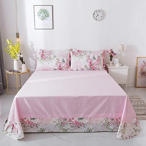 FADFAY Sweet Pink Floral Duvet Cover Set 5Pcs Twin XL
