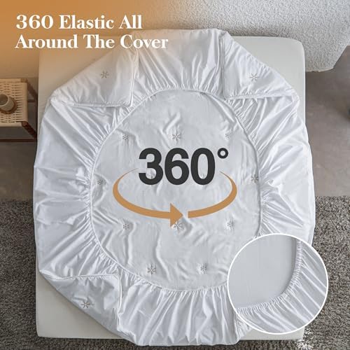 SimpleOpulence King Size Mattress Pad Protector - White 1