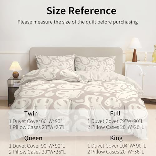 Watbro Kids Duvet Cover Set 3PCS Full Size Light Beige