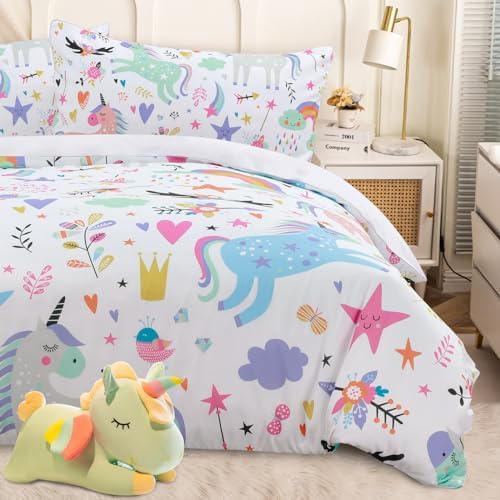 BEDMUST Unicorn Duvet Cover Set - Queen Size