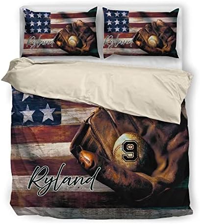Personalized Baseball Duvet Cover Set for Boys 1