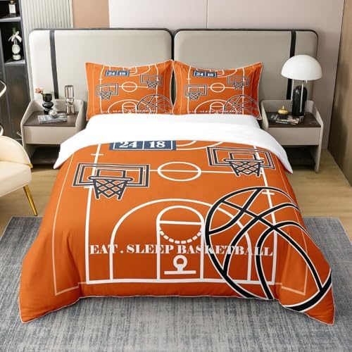 Feelyou Basketball Cotton Duvet Cover Set Twin Size 1