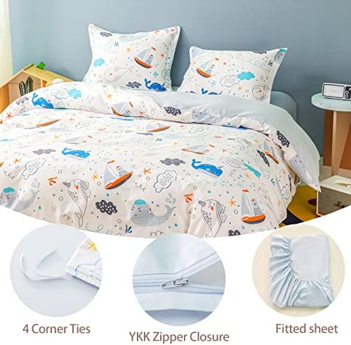 SimpleOpulence 4-Piece Organic Cotton Duvet Set for Kids