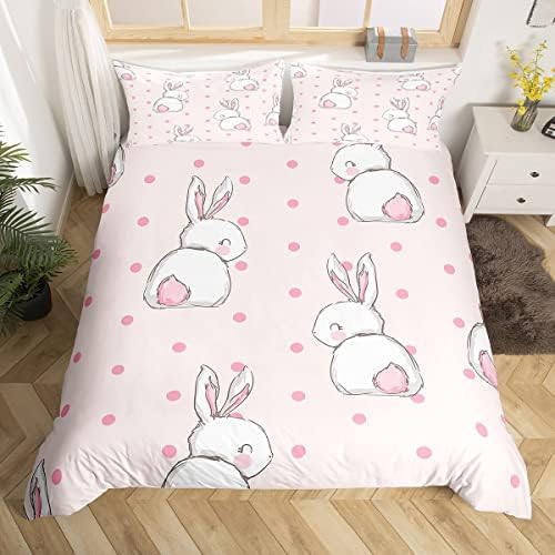 Feelyou Cute Cartoon Rabbit Duvet Cover Set