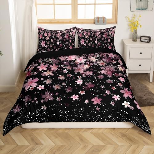Feelyou Cherry Blossoms Duvet Cover Set Twin Size