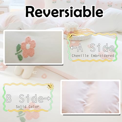 MorroMorn Fluffy Chenille Embroidered Duvet Cover Set 1