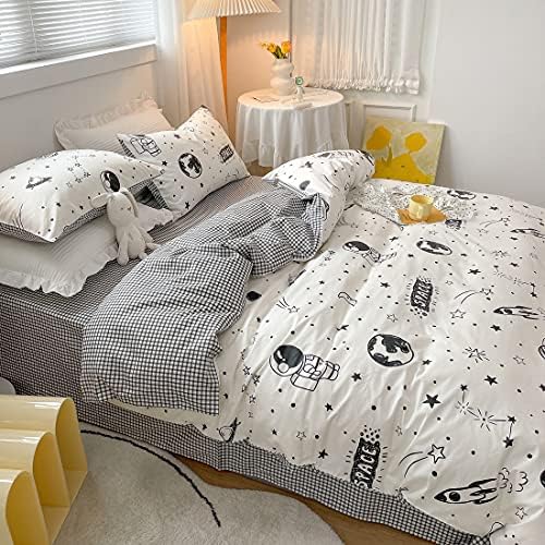 LIWHENHAO Cartoon Rocket Duvet Cover Set
