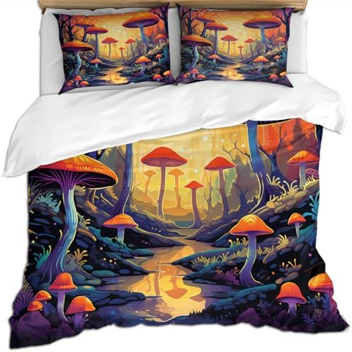Mushroom Wonderland Duvet Cover Set Twin Size
