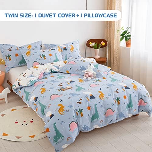 Dinosaur Duvet Cover Set Twin 100 Cotton Reversible