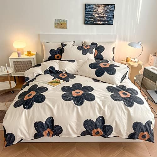 BlueBlue Flower Kids Duvet Cover Set Twin Size 68x86in