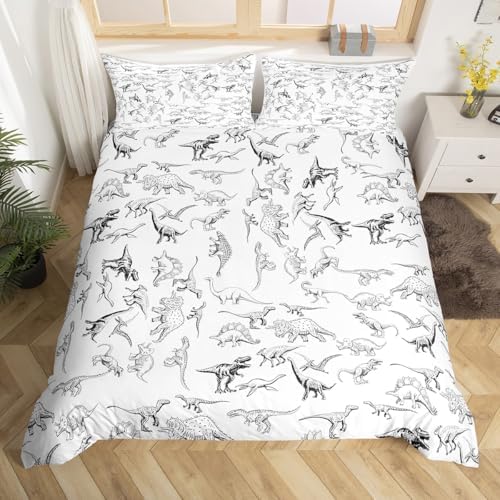 Feelyou Dinosaur Duvet Cover Set Twin Size 3D Print Bedding