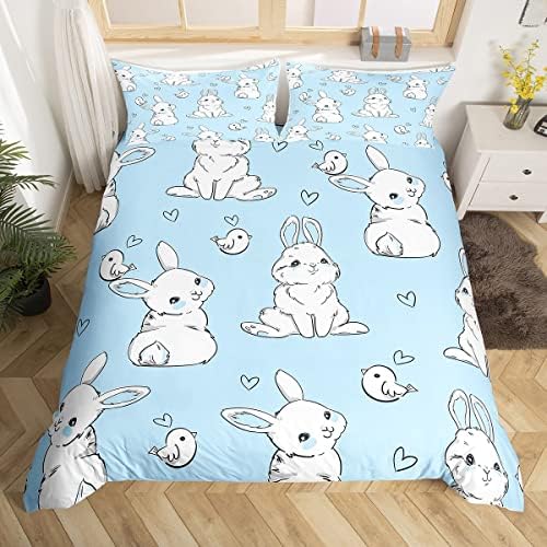 Feelyou Kids Rabbit Bedding Set 3Pcs Full Size