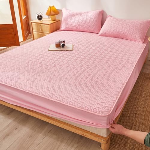 FCLDESHOP Pure Cotton Quilted Mattress Protector 180x220cm