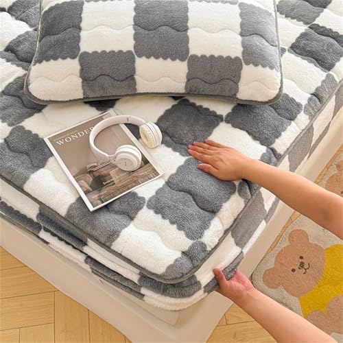 BYHIP Flannel Velvet Mattress Protector Twin