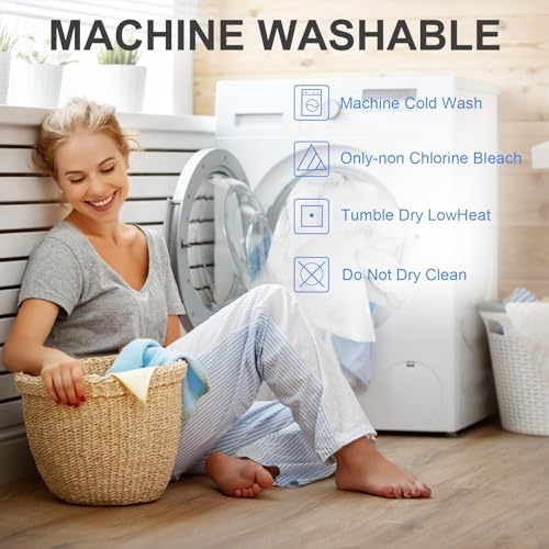 Kayfia King Mattress Pad with Breathable 3D7D Snow Down Alternative Fill