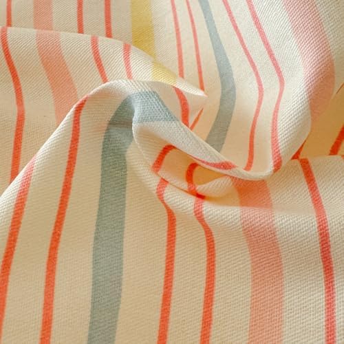 LIWHENHAO Pink Bow Rainbow Stripes Duvet Cover Set Twin