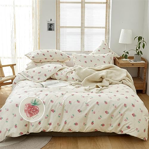 DREAMINGO Cute Strawberry Queen Duvet Cover Set