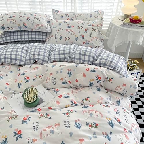 MorroMorn Queen Duvet Cover Set 3Pcs Floral Bedding