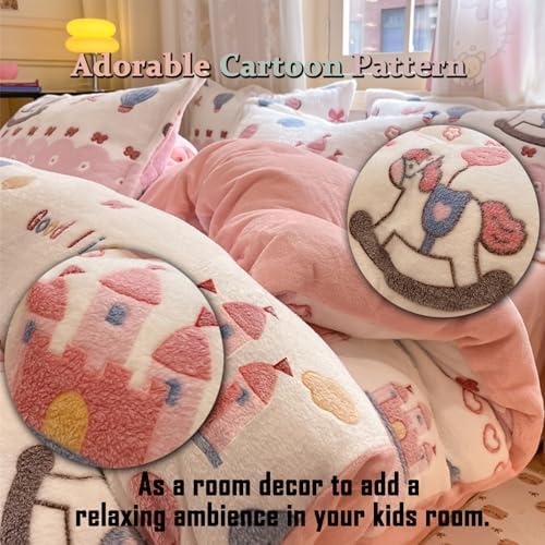 MorroMorn Pink Duvet Cover Set Queen Size