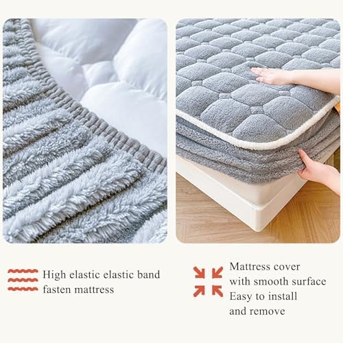 LDLCYCN Warm Mattress Cover Queen Size with Elastic Band