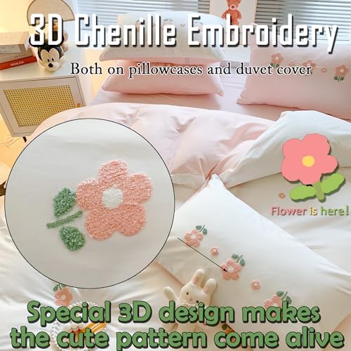 MorroMorn Fluffy Chenille Embroidered Duvet Cover Set 1