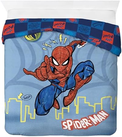 Jay Franco Duvet Cover Set Spiderman Kids Bedding Blue Queen