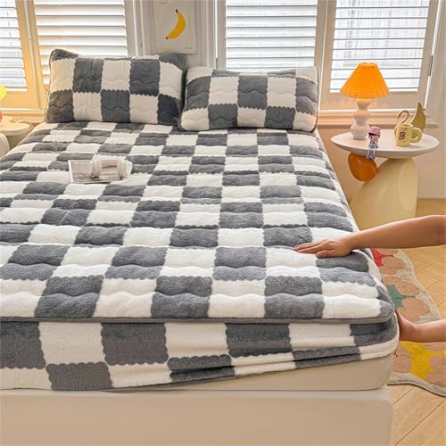 BYHIP Flannel Velvet Mattress Protector Twin