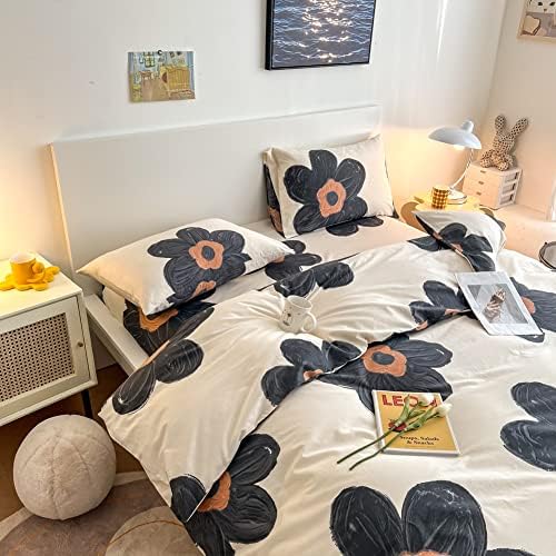 BlueBlue Flower Kids Duvet Cover Set Twin Size 68x86in