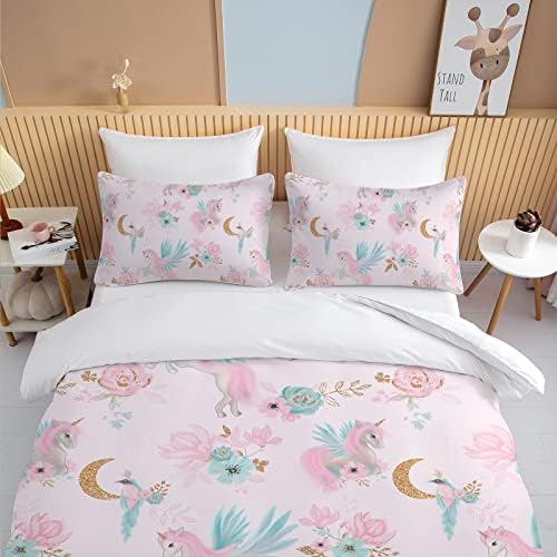 BEDMUST Unicorn Duvet Cover Set Twin