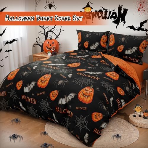 Halloween Duvet Cover Queen Size with Pillowcases