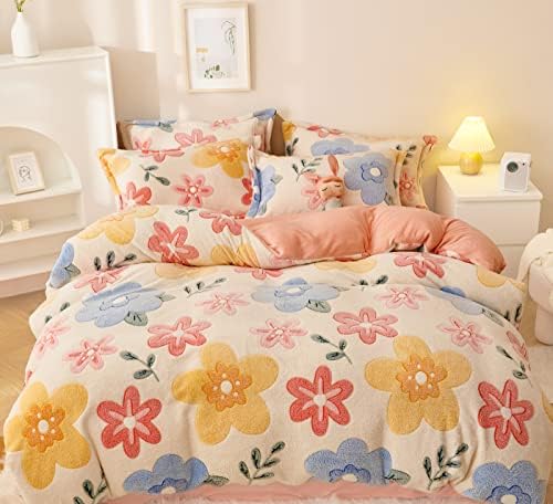 Pink Duvet Cover Queen Size Kawaii Bunny Bedding Set