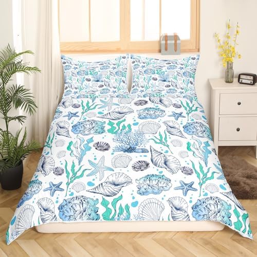 Feelyou Starfish Ocean Duvet Cover Set for Kids