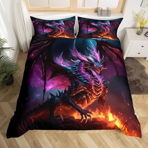 Erosebridal Magic Dragon Comforter Cover Set