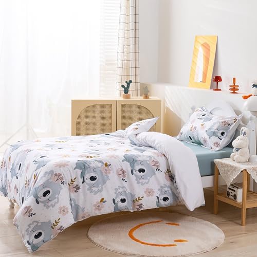 BESTDESIL Kids 3Pcs Duvet Cover Set with Zipper Koala Design