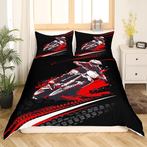 Feelyou Motorcycle Duvet Cover Set Queen Size 1