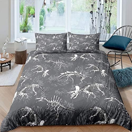 Erosebridal Dinosaur Duvet Cover Set Grey 1