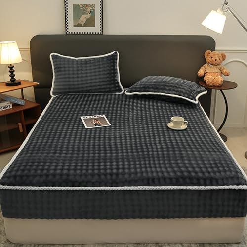 LDLCYCN Velvet Mattress Protector Queen Size